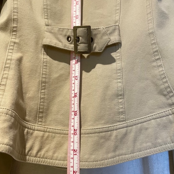 BETSEY JOHNSON khaki tan skull buttons denim jean military jacket, size 0 - Picture 8 of 13